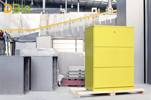 yellow 3 drawer lateral filing cabinet by dbin office furniture